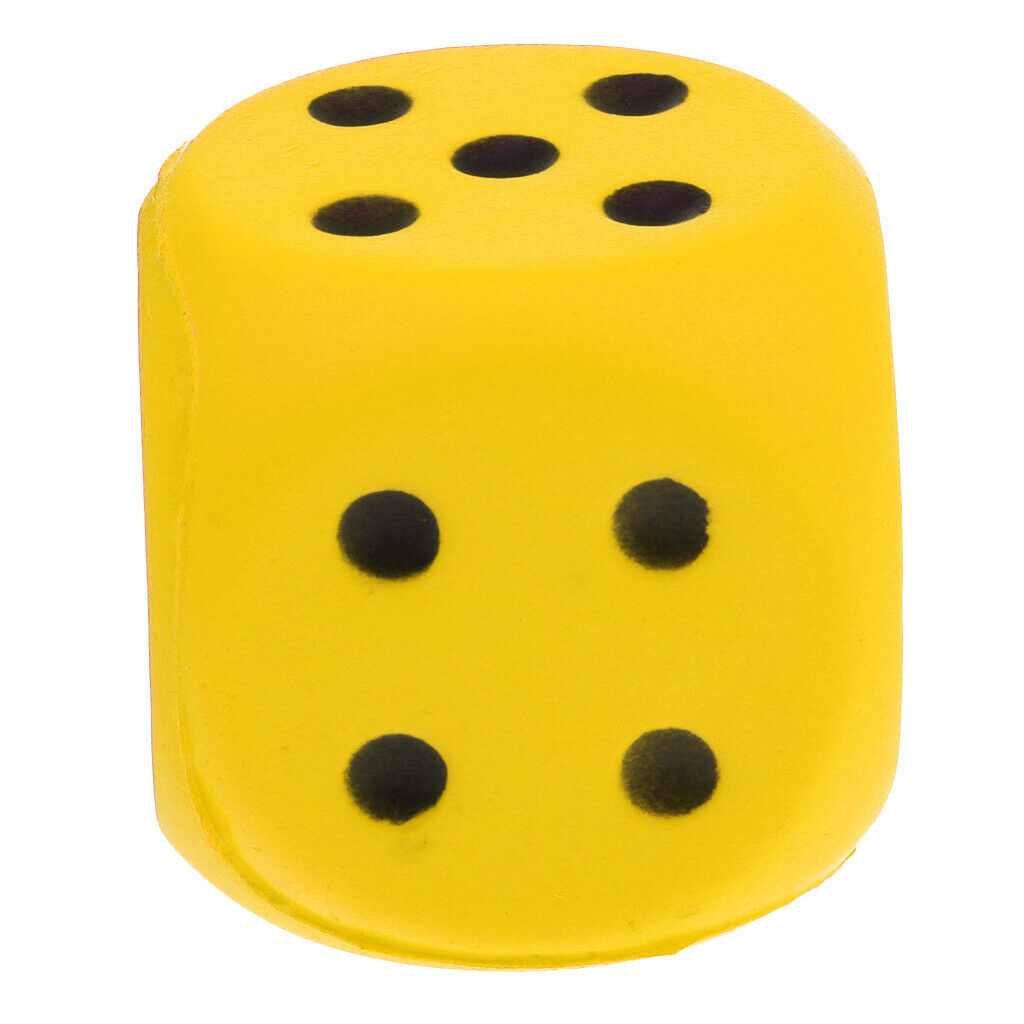 MagiDeal 6cm Sponge Dice Spot Foam Dice Child Children Counting Teaching Yellow