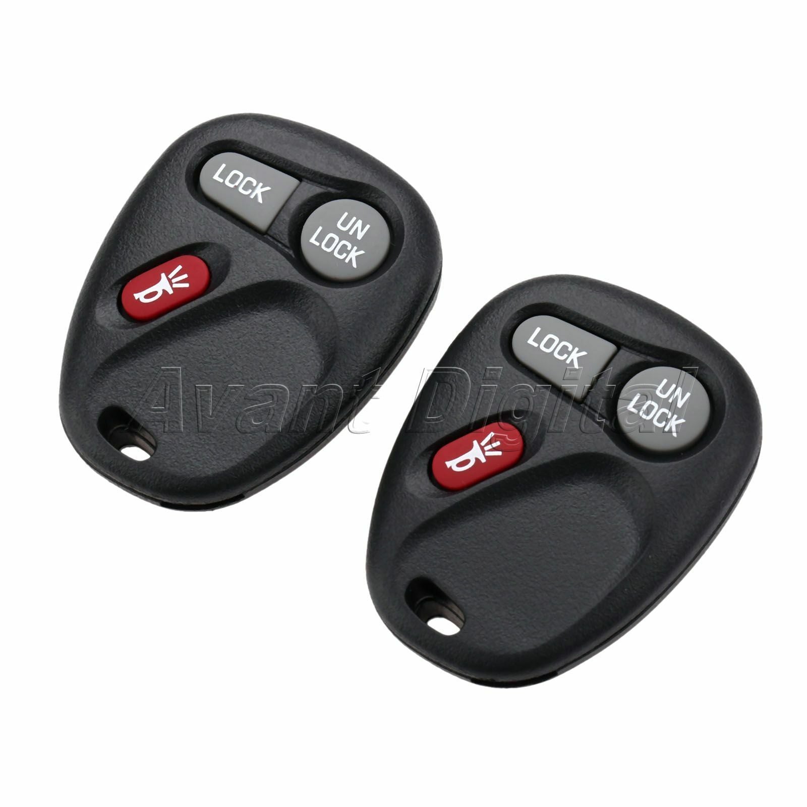 2Pcs Remote Key KOBUT1BT 315MHz 3 Buttons Fit For 1999 2000 2001 GMC Suburban