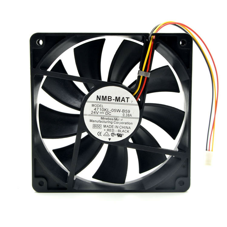For NMB 4710KL-05W-B59 fan 24VDC 0.38A 120*120*25mm 3pin