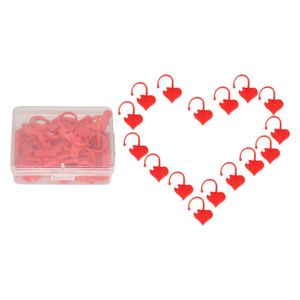 100pcs Knitting Weave Crocheting Lock Stitch Markers Needle Clip Crafts Red
