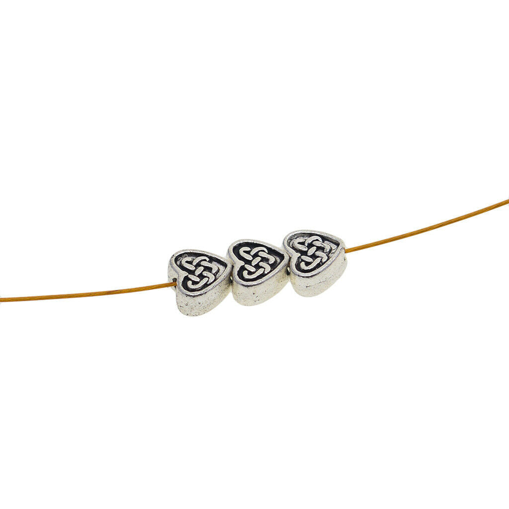100 pieces heart shape spacer beads beads intermediate beads craft beads for