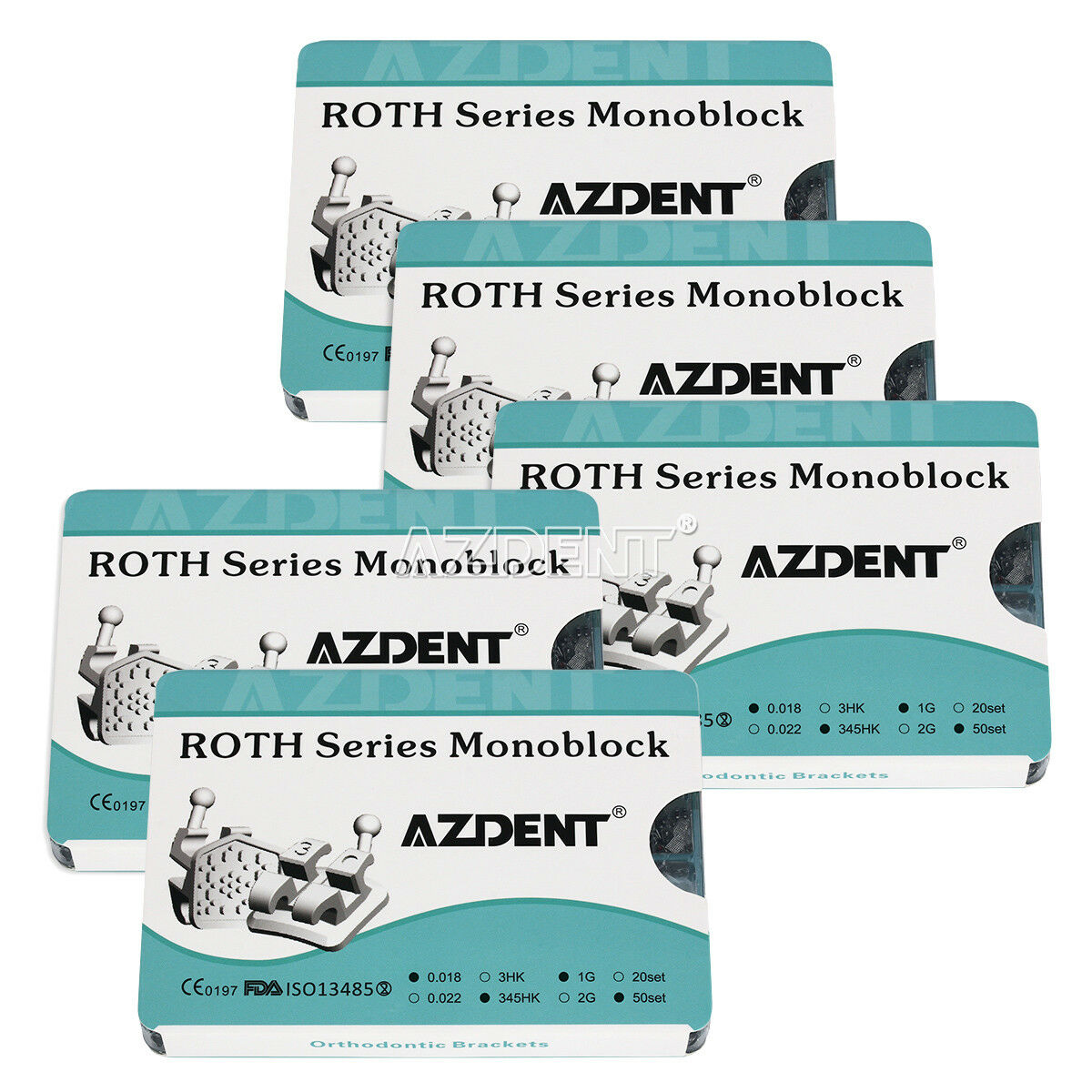 Dental Orthodontic Metal Brackets Braces Mini Roth .018 Hooks 3 4 5 Monoblock