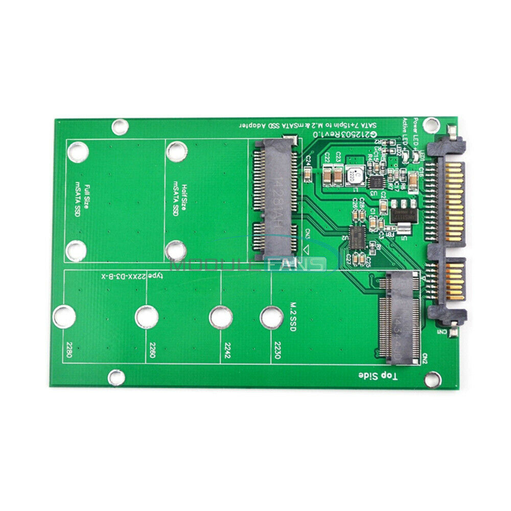 mSATA & M.2 B / B+M KEY NGFF 2.5" SSD to SATA III Converter Board Adapter Card