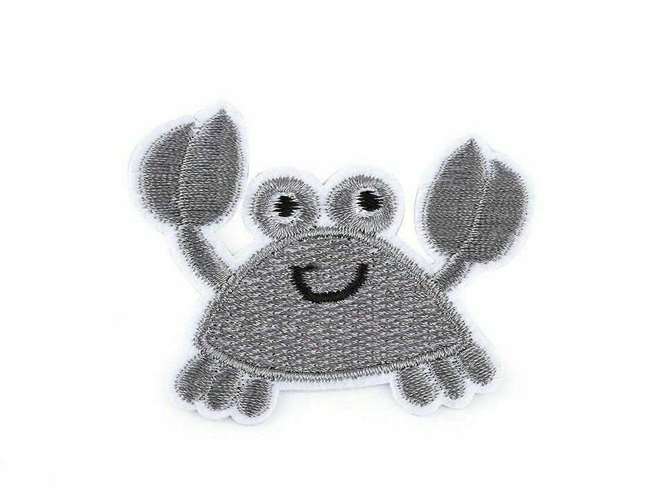 1pc 3 Grey Iron-on Patch Crab Patchesand Sew-on Patches Sew-on Reflective Hab...