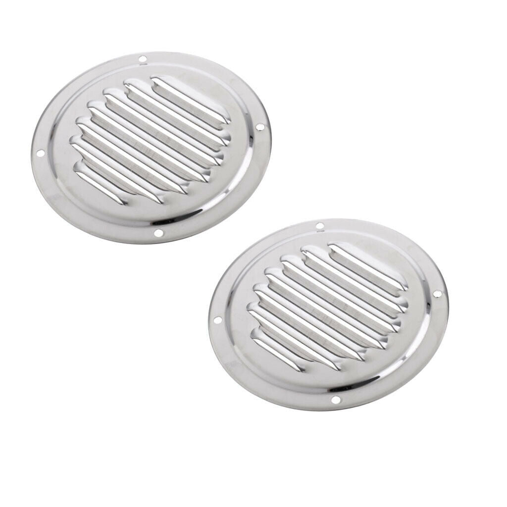 2 Pieces Stainless Steel 4 Inch 100mm Round Air Vent Louvre Ventilation Grill