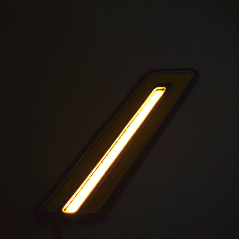 Pair U Shape COB White + Amber LED Light Car Daytime Driving Light DRL Lamp 12V