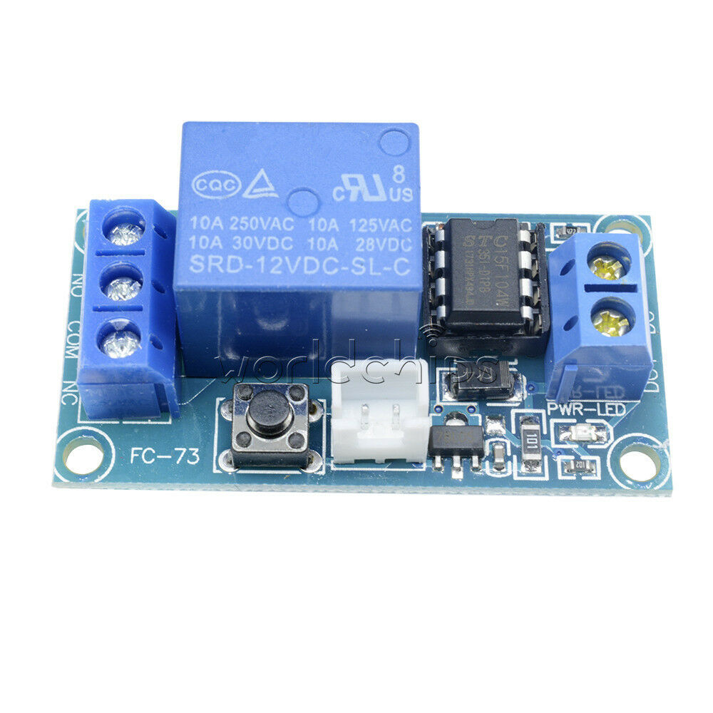 12V 1-Channel Latching Relay Module with Touch Bistable Switch MCU Control
