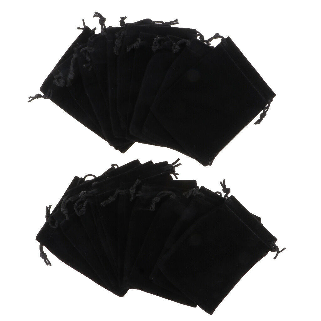 20 Pcs Velvet Jewelry Accessories Pouch Gift Bag 5 Color S/M/L Black M
