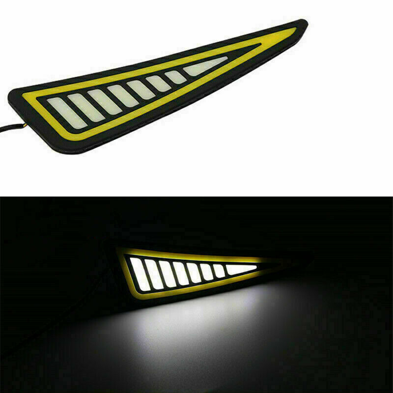 2PCS Car Universal DRL LED Daytime Running Light Driving Bulbs Turn Signal Strip