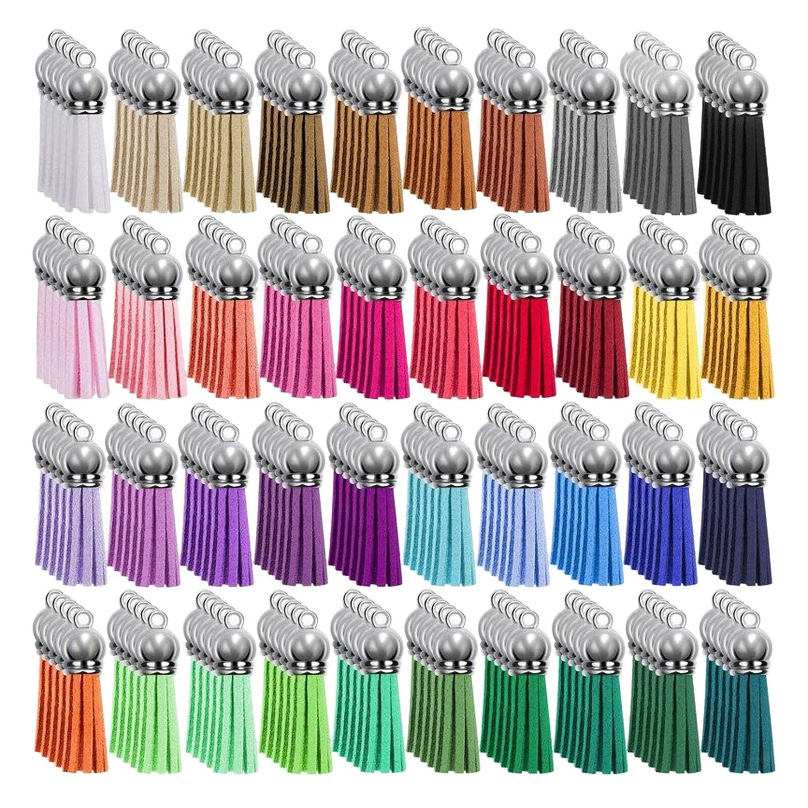 200Pcs Tassel Handbag Key Chain Key Ring Faux Leather Handbag Accessories Charm