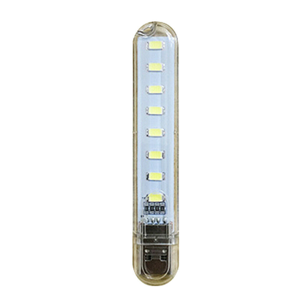 Mini Pocket USB LED Night Light 8 LEDs 5V Bulb Lamp for Reading White