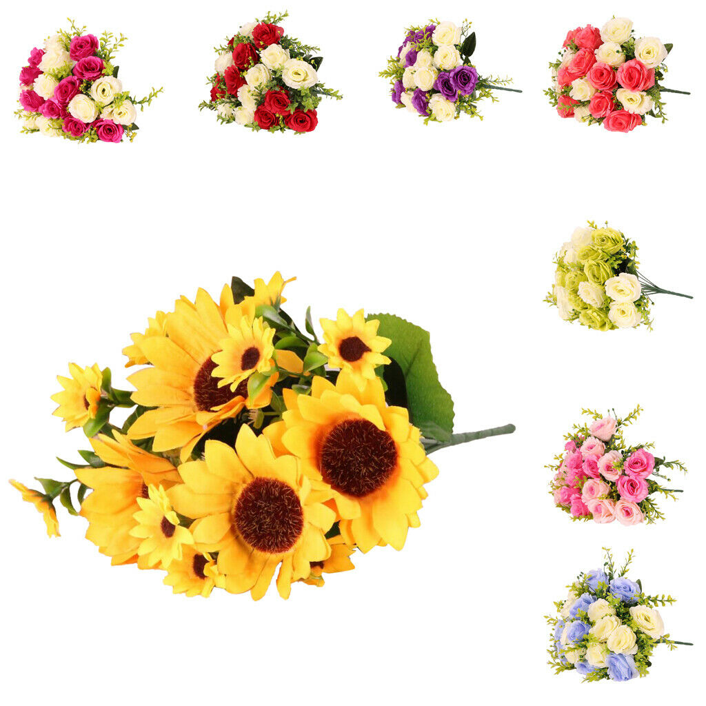 Synthetic 2 Sunflower Bouquets For Floral Decoration Garden Home Flowers Home