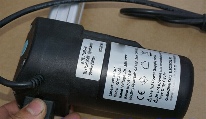Push rod motor 29V 75W stroke 250mm electric lift telescopic 800N 12V 24V 36mm/S