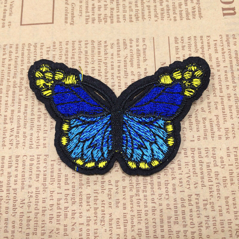 10pcs DIY Embroidery Butterfly Sew On Patch Badge Embroidered Fabric Applique ~