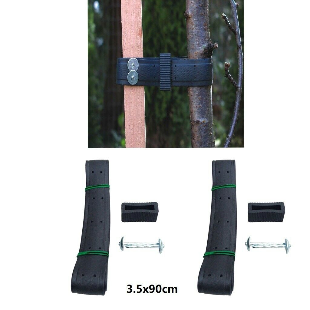 2 Pieces Rubber Tree Tie Strap Stakes Supporting Cables for Tree/Flowers/Plants