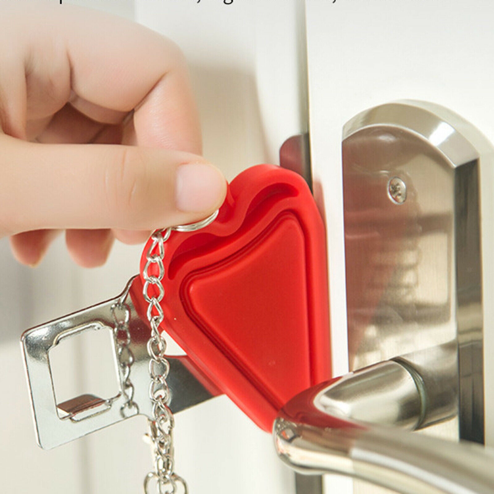Portable Door Lock Latch for Safety Protection Manual Lock Hotel red