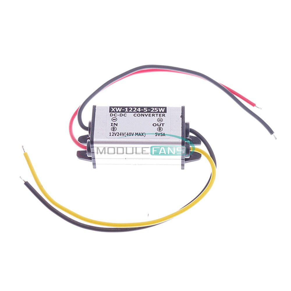 12V/24V to 5V 5A 25W DC-DC Converter Step Down Buck Power Supply Regulator