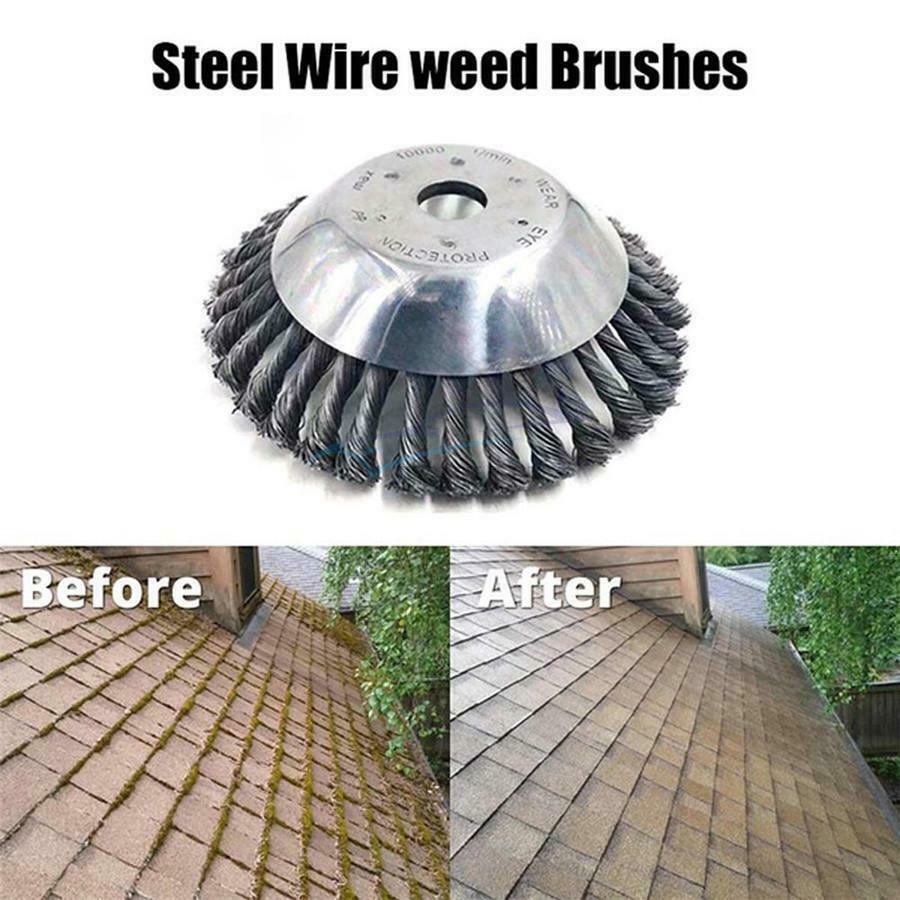 6" Lawn Mower Wire Wheel Brush Trimmer Head For Deburring Cleaning Dust Removal