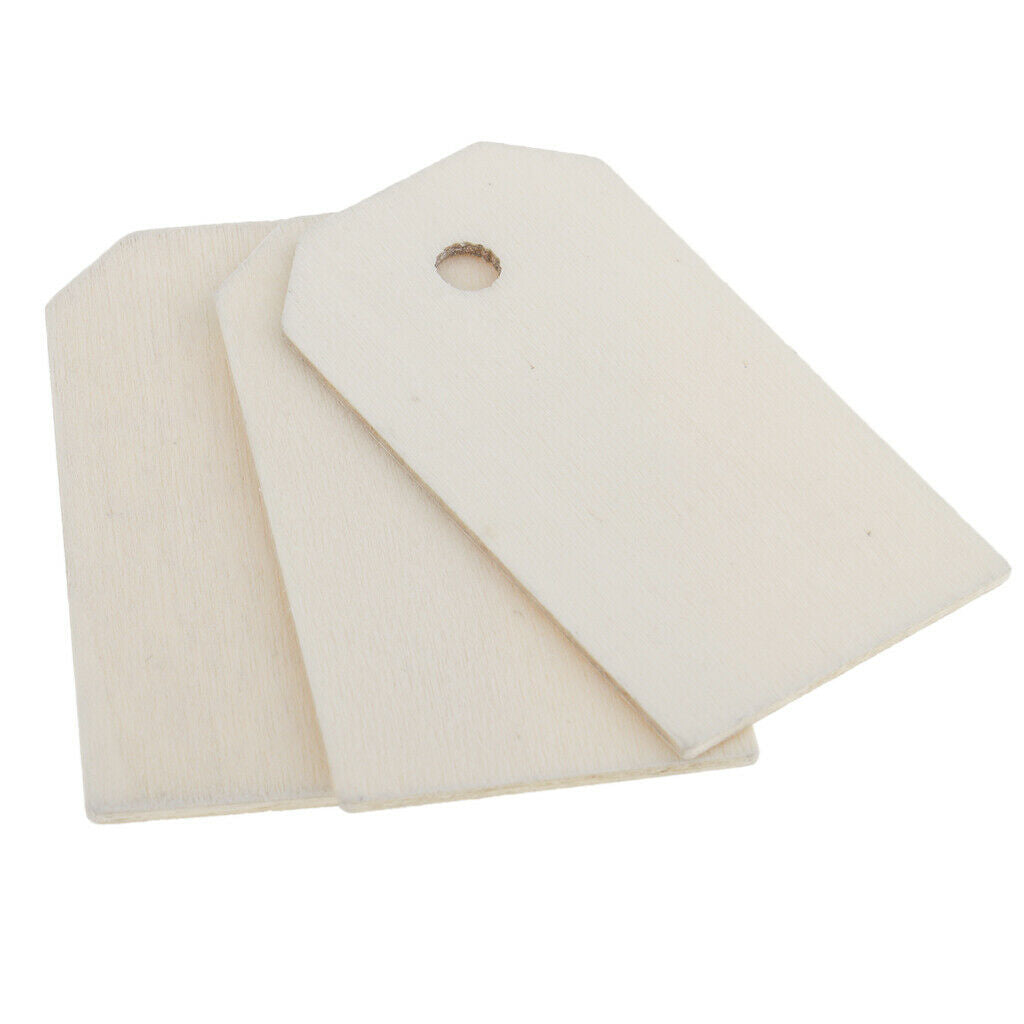 100pcs Unfinished Wooden Tags Gift Hanging Label for Wedding Decoration