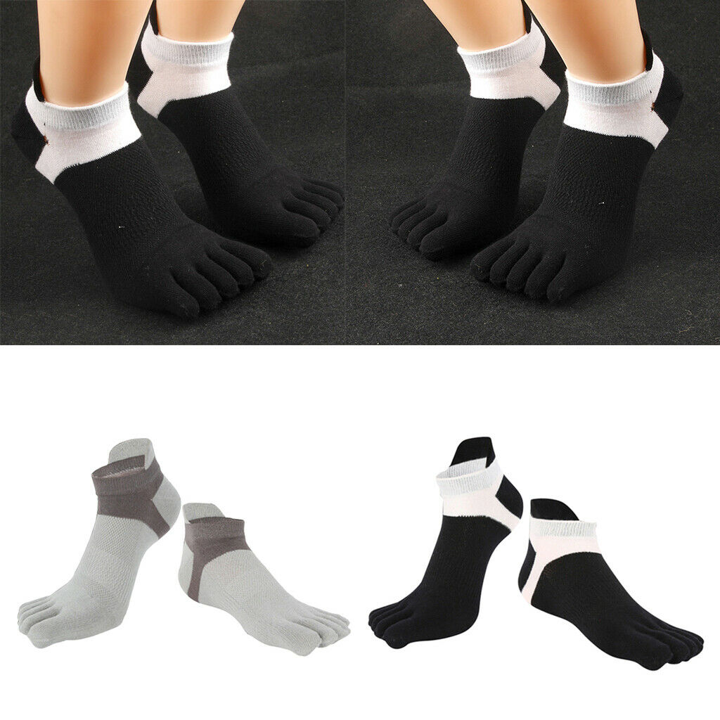 4x Soft Unisex Low Cut Five Toe Socks Net No Show Athletic Yoga Ankle Socks