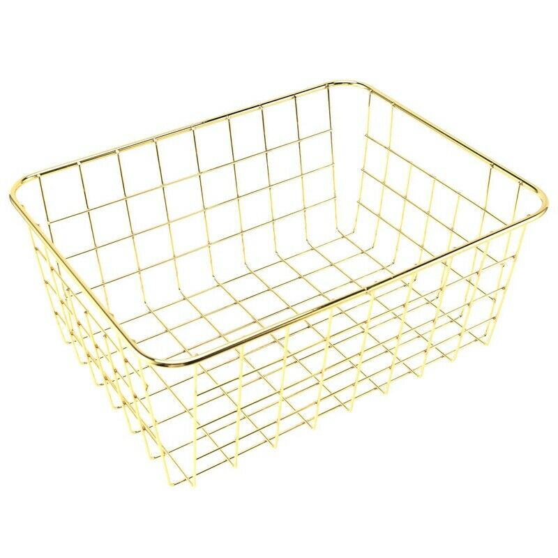 Nordic Style Metal Wire Storage Basket Cosmetic Organizer Holder Home Office DK9