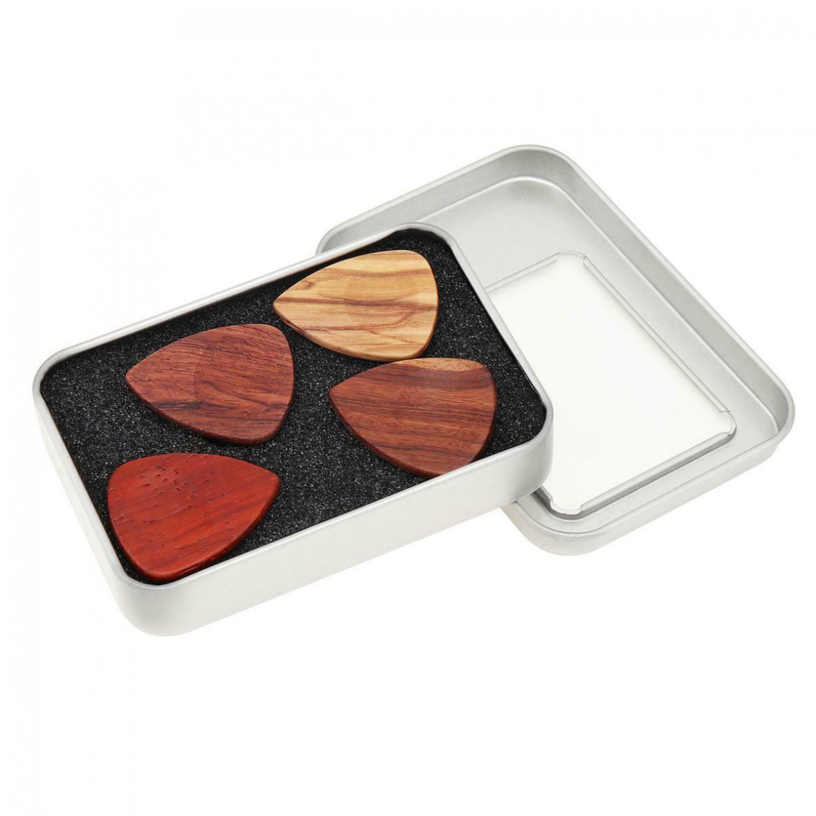 Guitar Picks 4pcs Wood Material Guitar Picks Plectrum  String Instrument