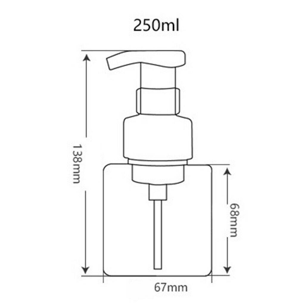 Pack of 4 250ml Square Foam Lotion Liquid Soap Pump Bottles White+Pink