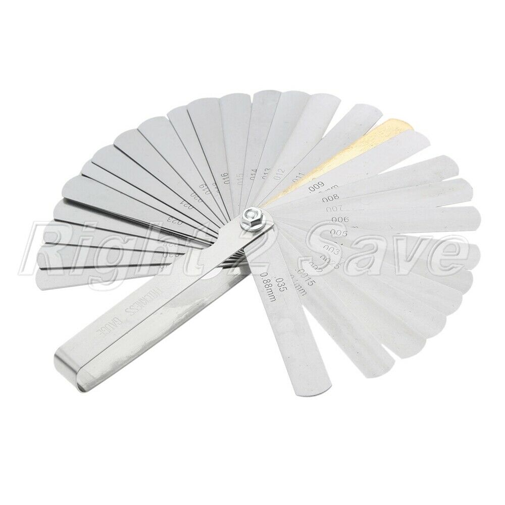 Metalworking Measuring Gage Imperial Metric Combination Feeler Gauge 32 Blades