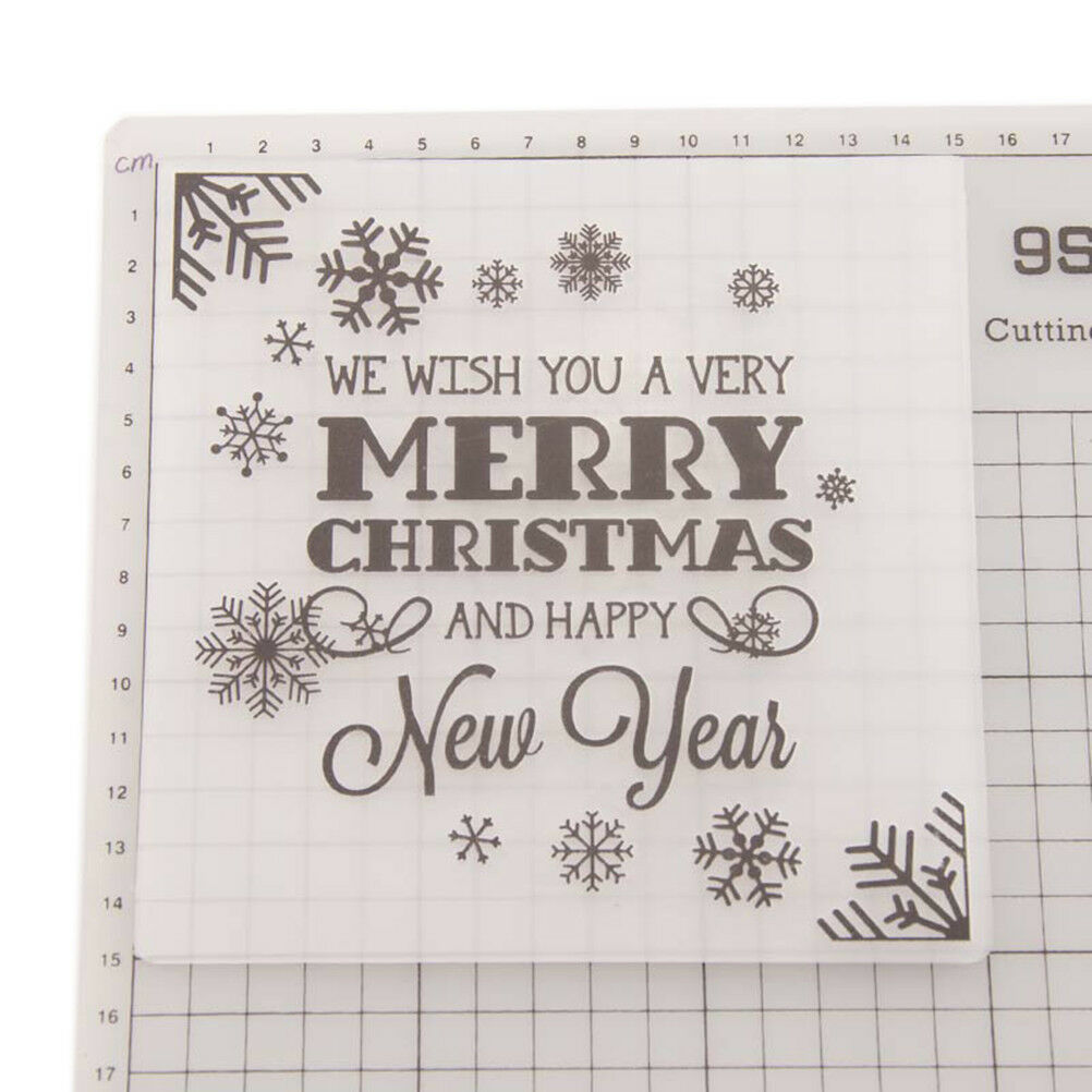 merry Christmas Embossing folder Plastic Embossing Folder For Scrapbookin.l8