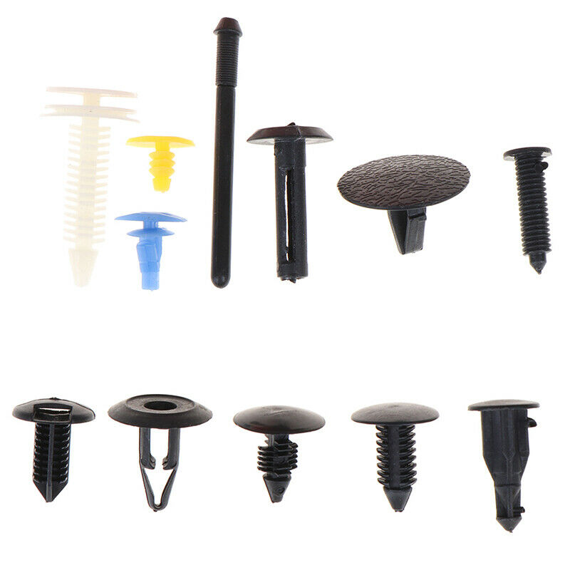 100Pcs Car door plastic mixed fastener clip bumper fender trim rivet with t_DD