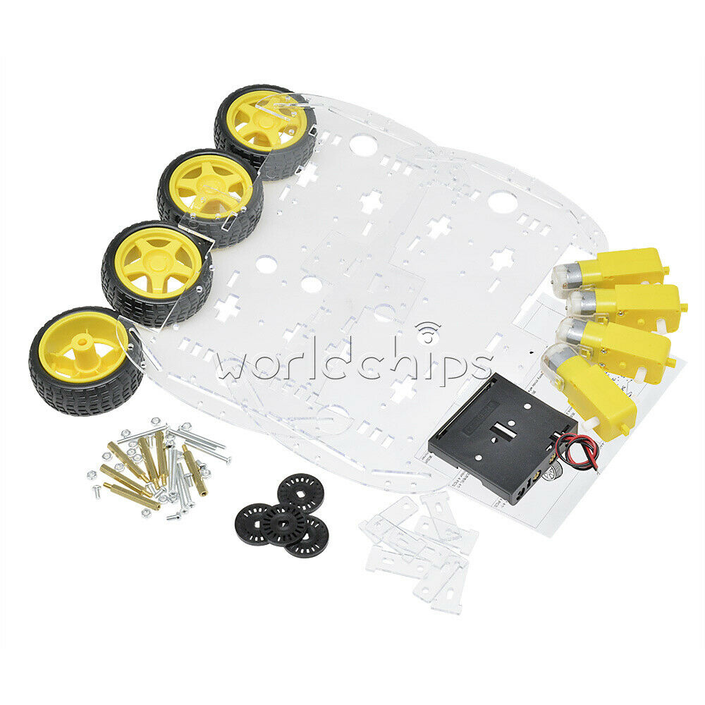 4WD Robot Smart Car Chassis Kits car with Speed Encoder for Arduino M26 Top