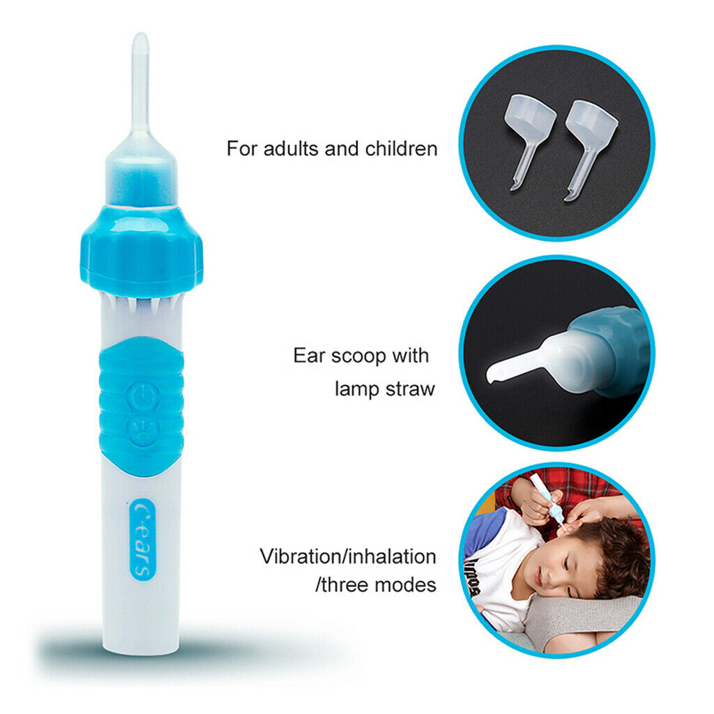 Electric Cordless Vacuum Ear Cleaner LED Light Wax Clean Remover Painless Tool