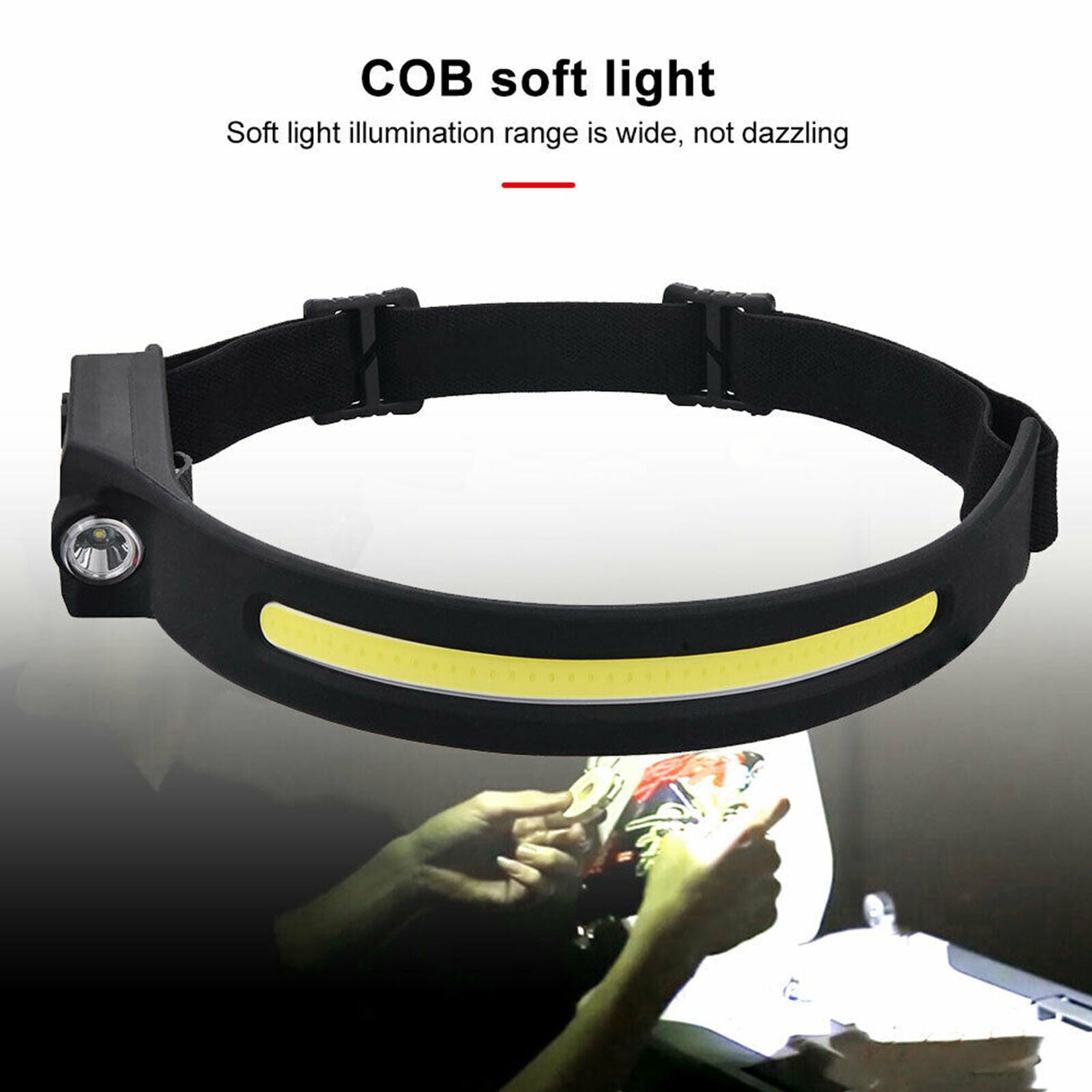 USB Rechargeable Headlamp Flashlight Headlight Head Band Waterproof Bright Lamp