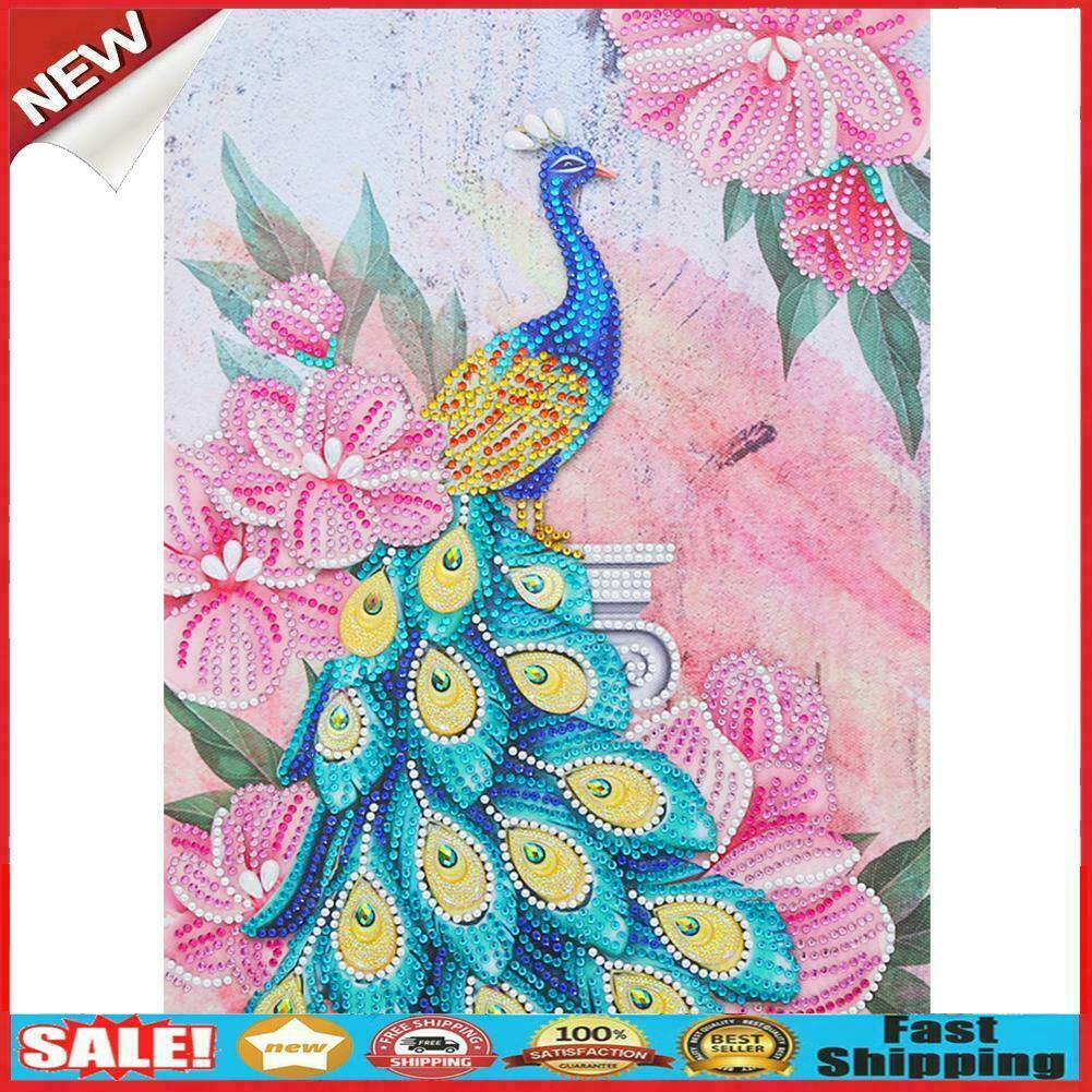Peacock Pink Flower Irregular Rhinestone Picture DIY Set 30x40cm (PA041)  @
