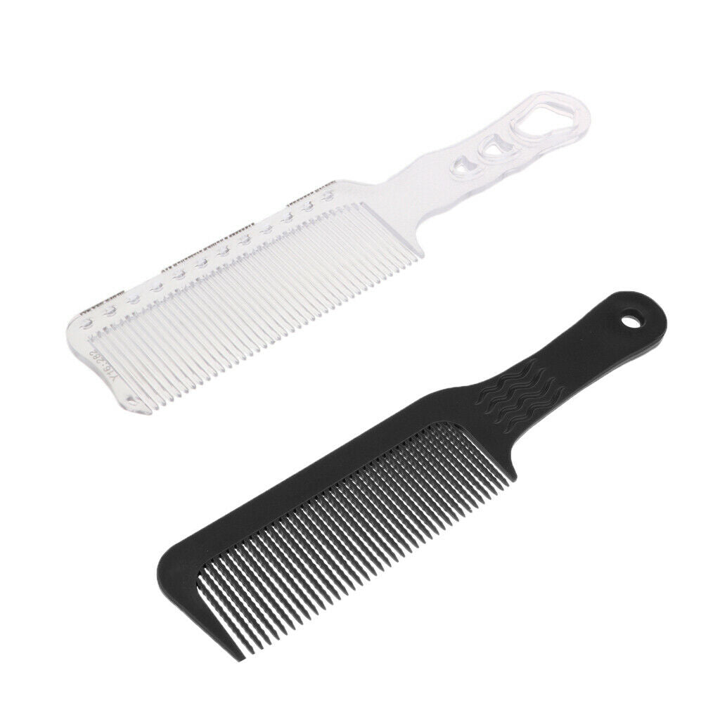 2x Plastic Flattop Haircutting Comb Barber Hairdresser Styling Clipper Comb