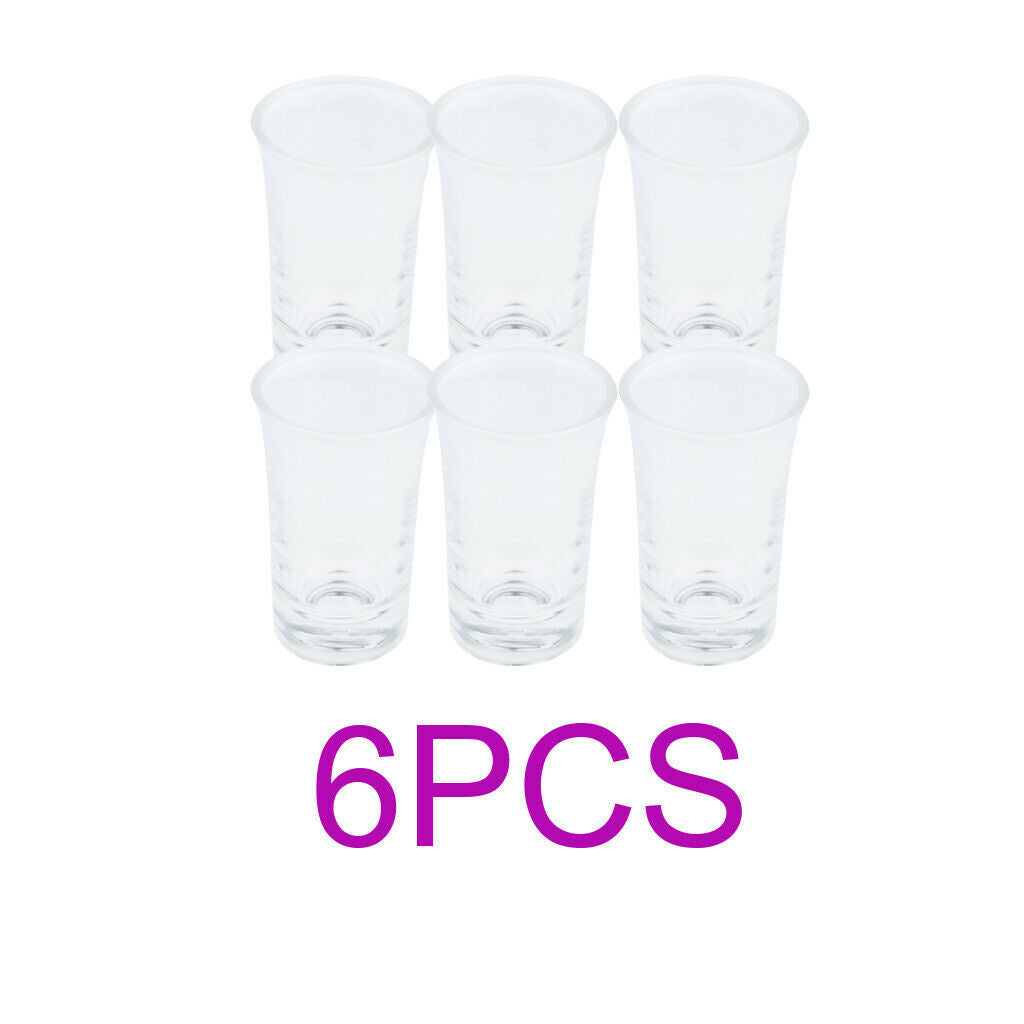 6 Pcs Clear Acrylic Heavy Base Shot Glasses Cups, Not Easily Broken, 35ml