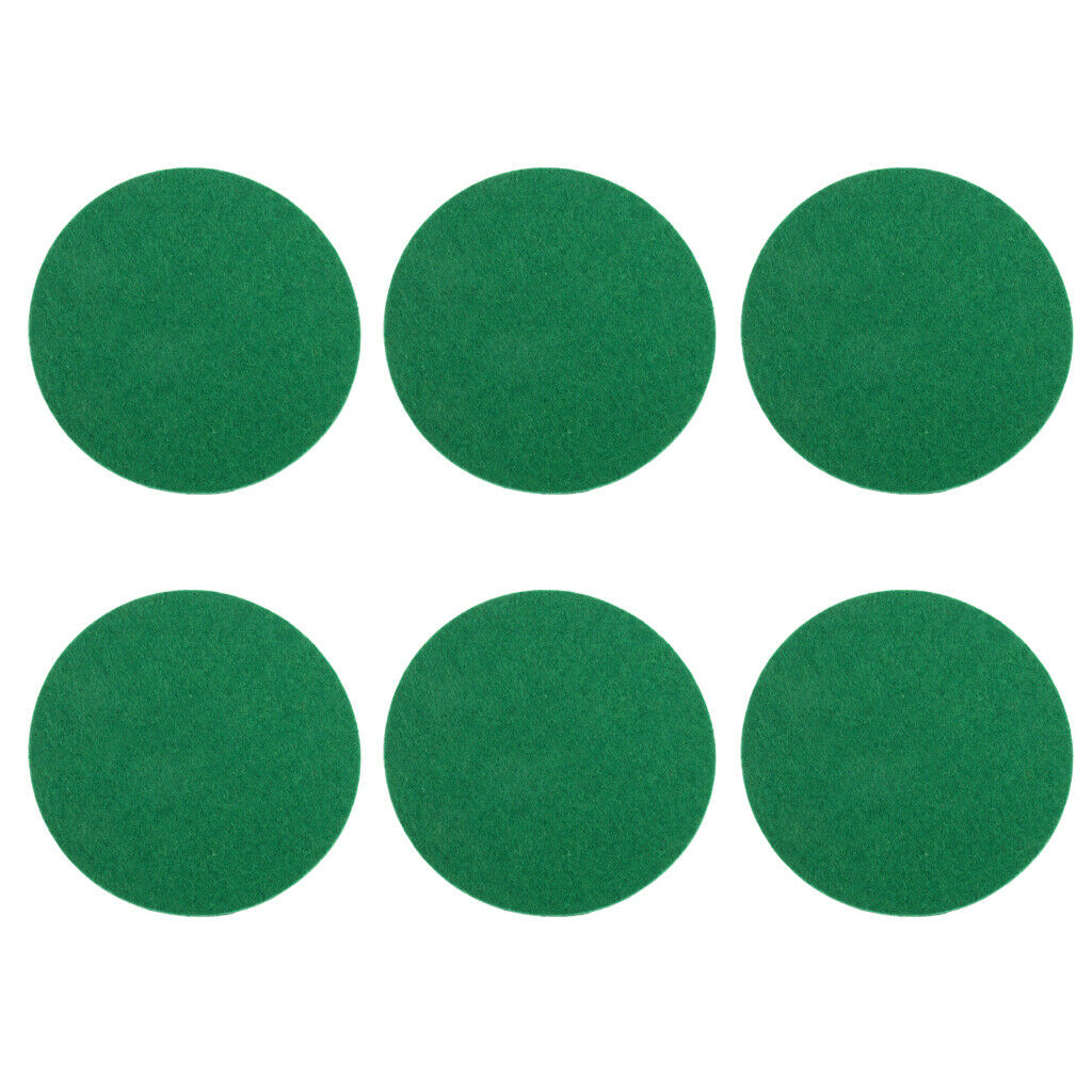 3X 6 Pieces Air Hockey Table Felt Pushers Replacement Felt Pads Green L