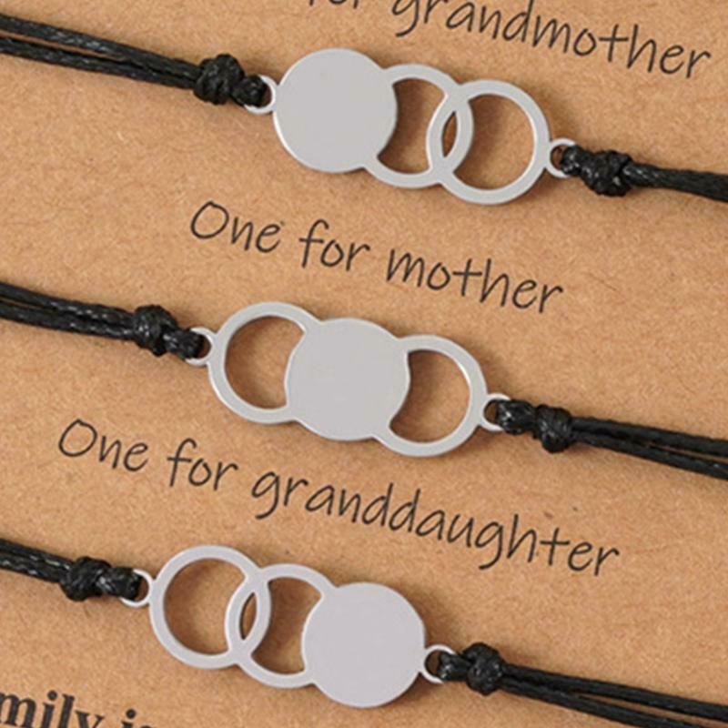 Handmade Friendship Bracelets Stainless Steel Charms Bracelet Adjustable Strings