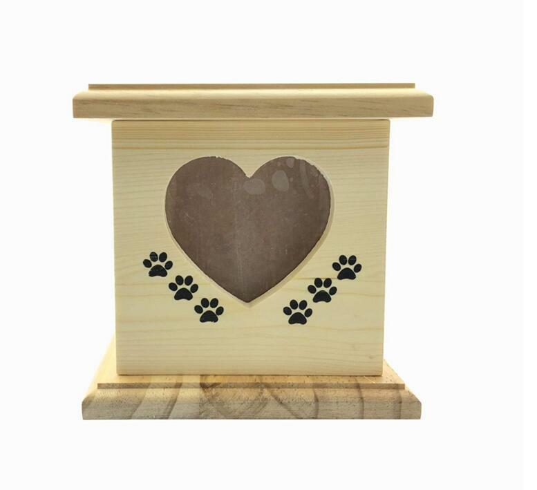 Handmade really wood Wooden Pet dog cat Urns Photo Memorial Urn Casket For Ashes