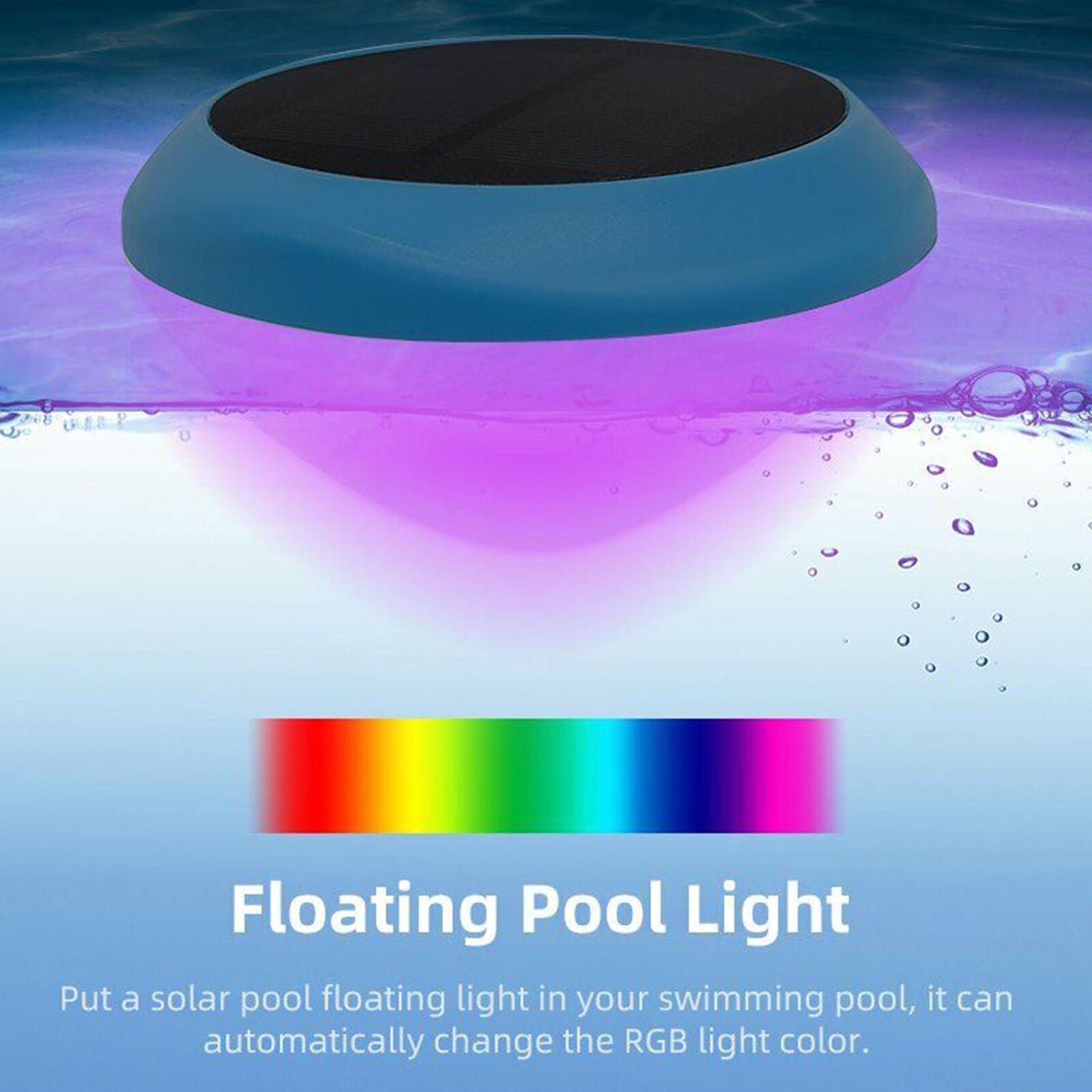 Solar RGB Underwater Lamp LED Garden Pond Swimming Pool Floating Light Fountain