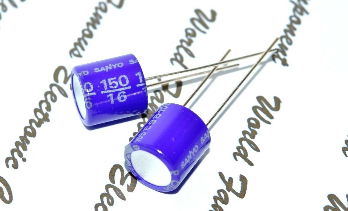 4pcs-SANYO 150uF 16V OSCON(OS-CON) Radial Aluminum Solid Capacitors - 16SA150M