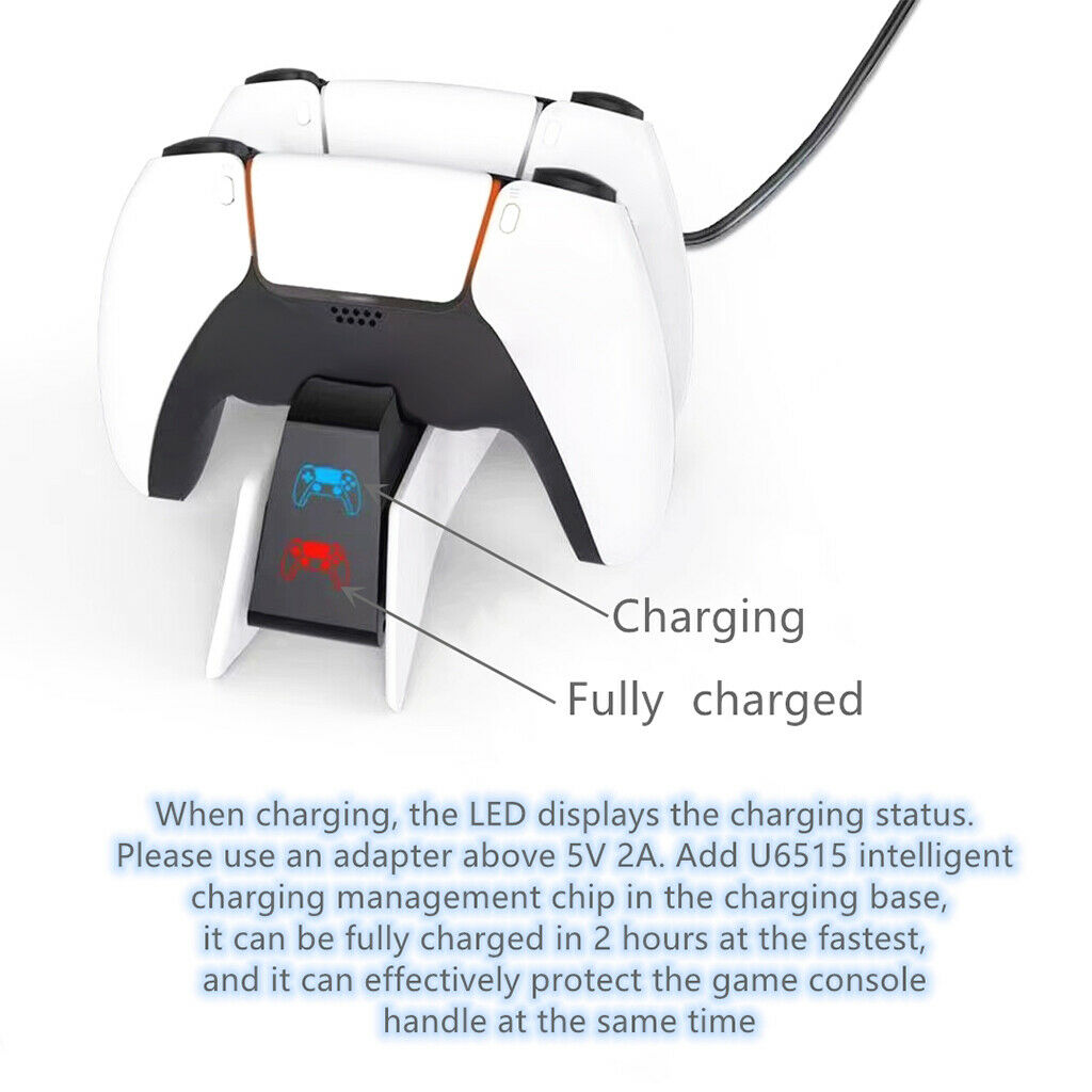 Controller Charger Station with LED Indicator For PS5 Controllers Gamepads