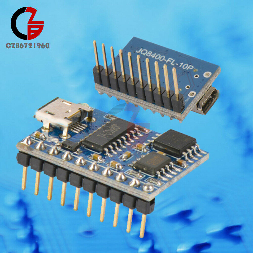 DC 3.3-5.5V JQ8400 JQ8400FL-10P Voice Module Serial Control USB 32M MP3/WAV Play
