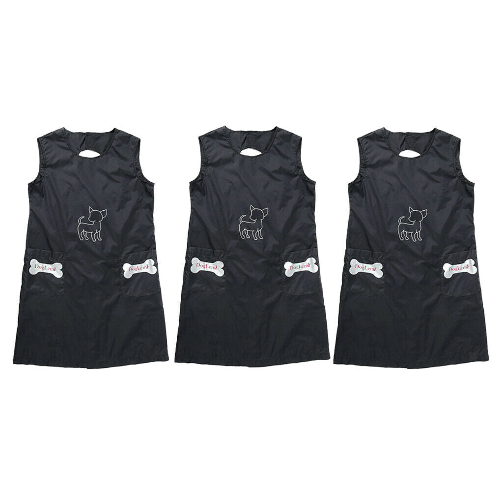 3x Pet Grooming Apron Bib Pet Beautician Workwear Smock for Women Men Size_M