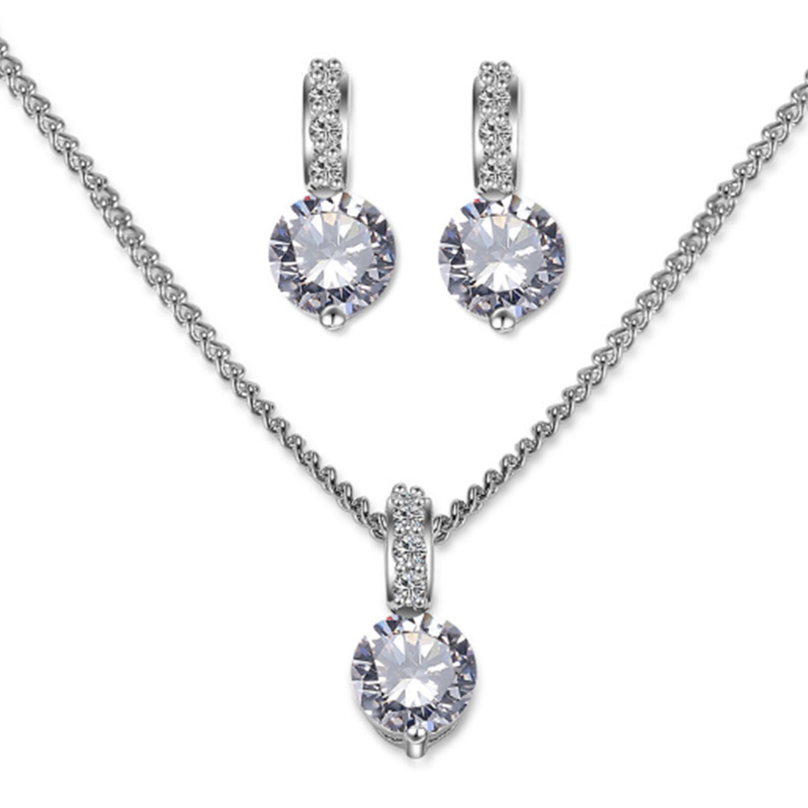 Bridesmaid Jewelry Wedding Jewellery Crystal Rhinestone Necklace Earrings New