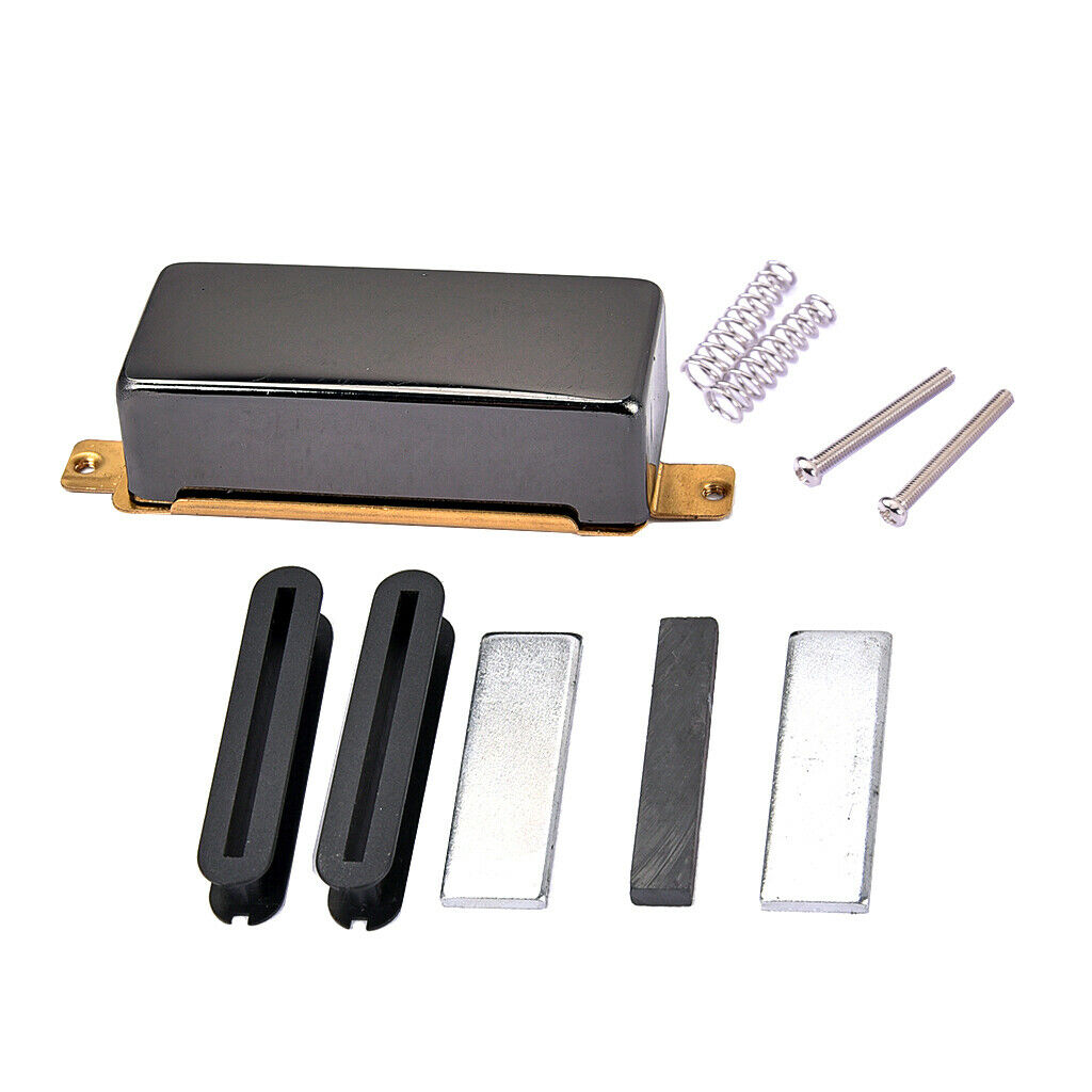 DIY Electric Guitar Humbucker Pickup Kits Brass Cover+Baseplate+Bar Magnet