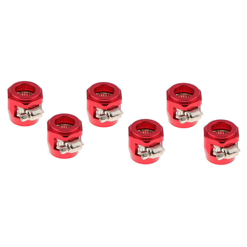 6PCS 10AN Hose Finisher Clamp, Fuel Line Hose End Fitting for Fuel Oil Air Line,