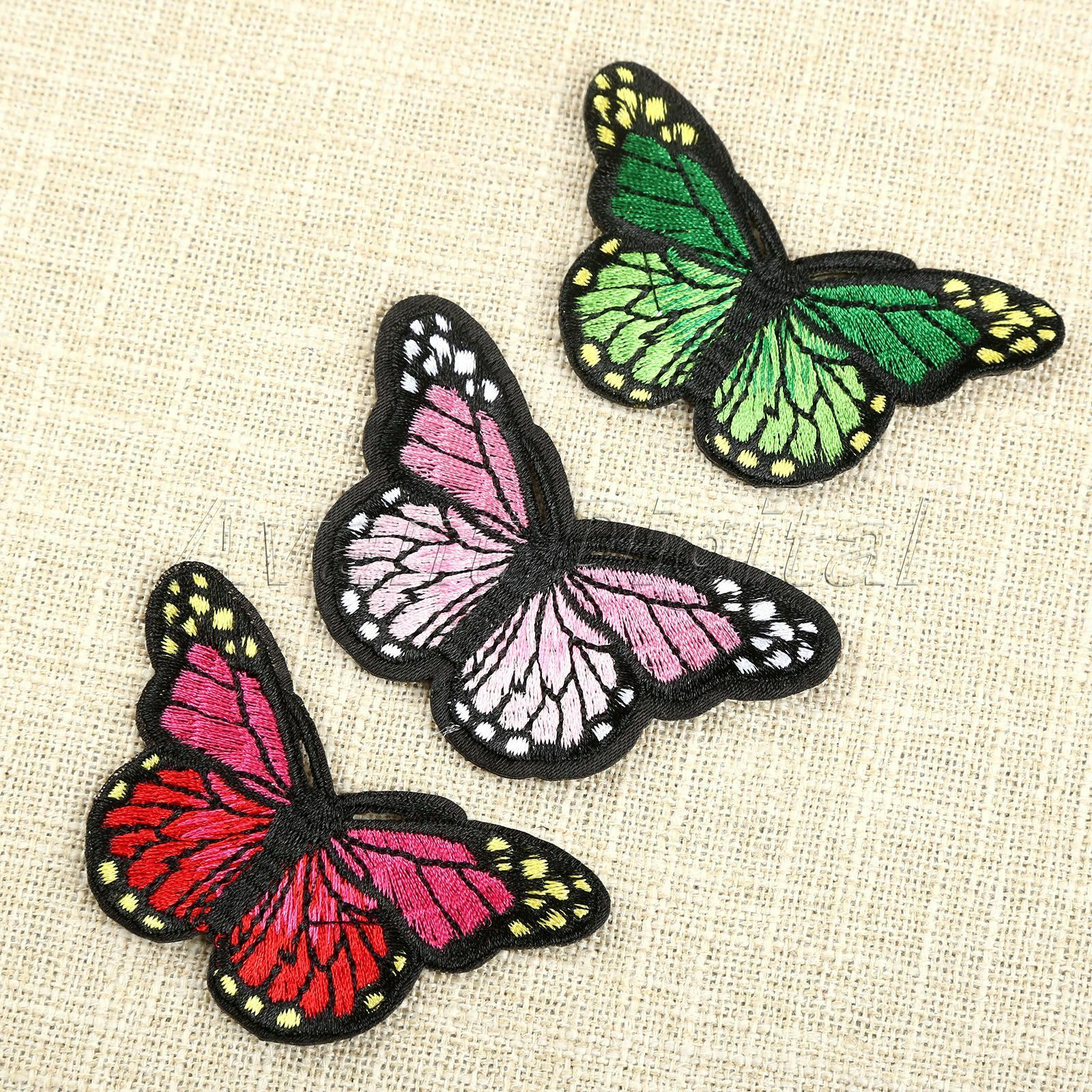 10Pcs Embroidered Butterfly Sewing Iron On Patches Appliques Badge For Clothes