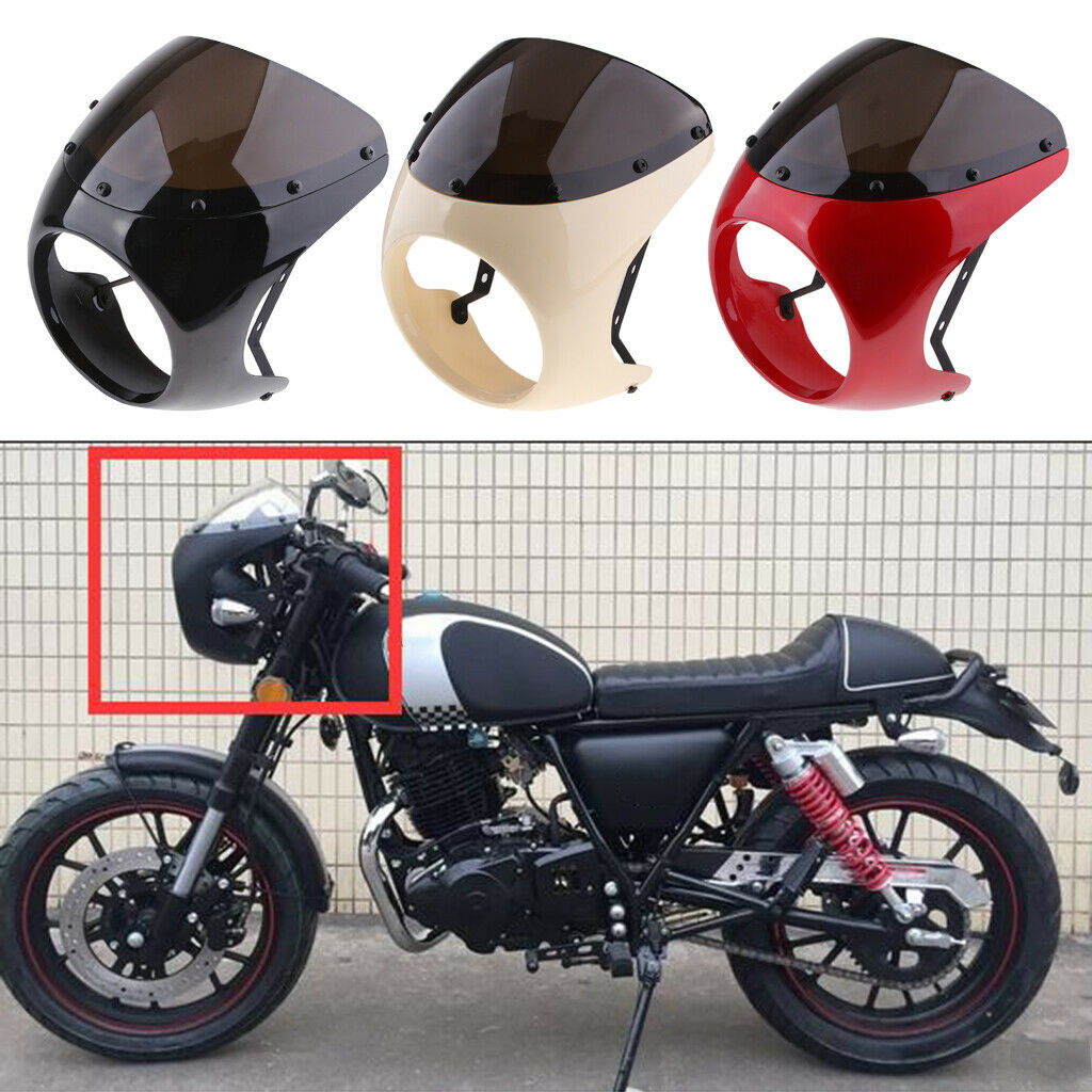 Universal 7" Motorcycle Retro Headlight Windscreen Wind for Cafe Racer