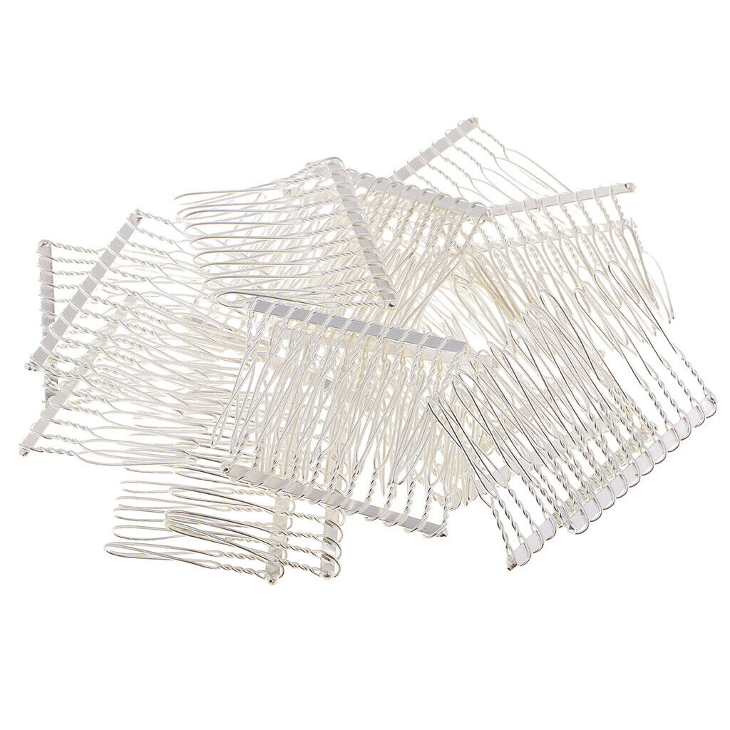 20x Metal Hair Clips Side Combs 12 Teeth DIY Women Hair Accessories Findings -
